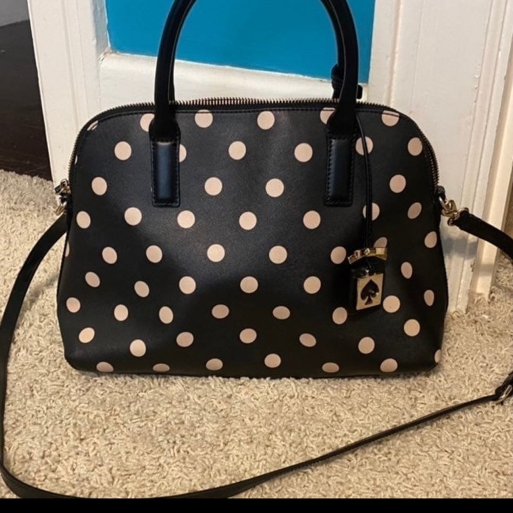 Kate Spade Black and Cream Polka Dot Satchel